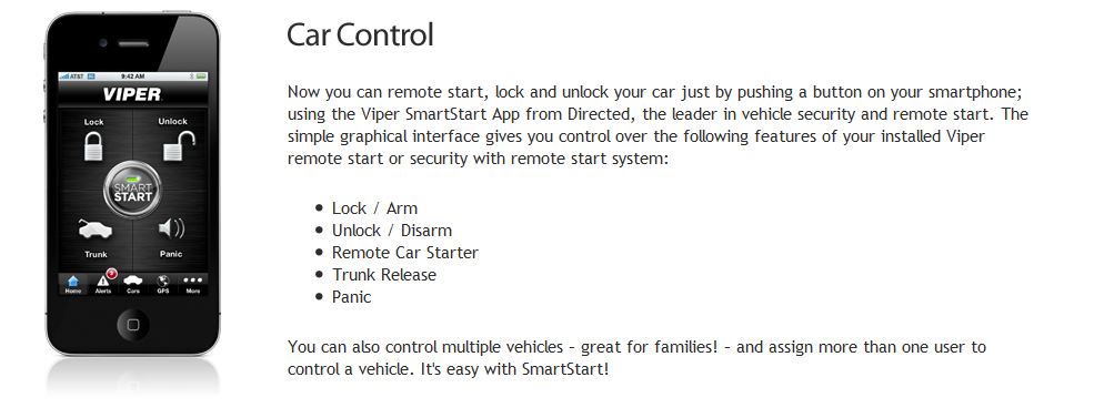 viper smartstart car alarms